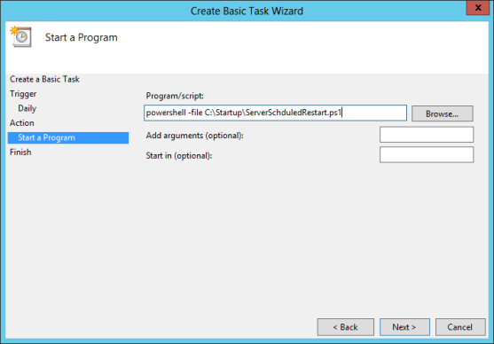 Task start a program file ps1