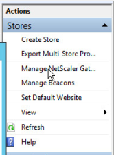 Storefront Manage NetScaler Gateway